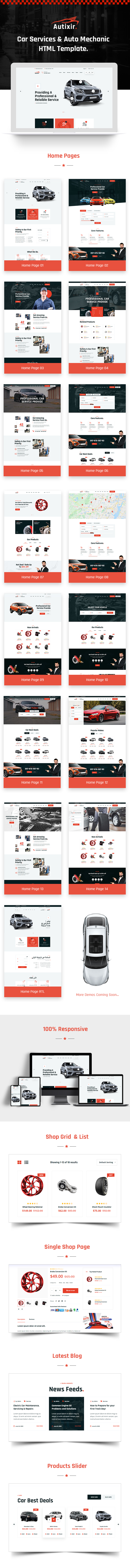 Autixir - Auto Parts Shop Car Accessories Bootstrap Template