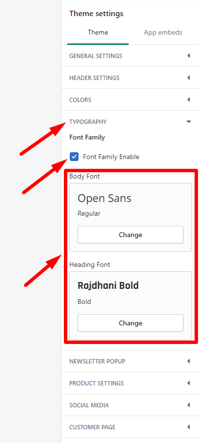 Theme Settings
