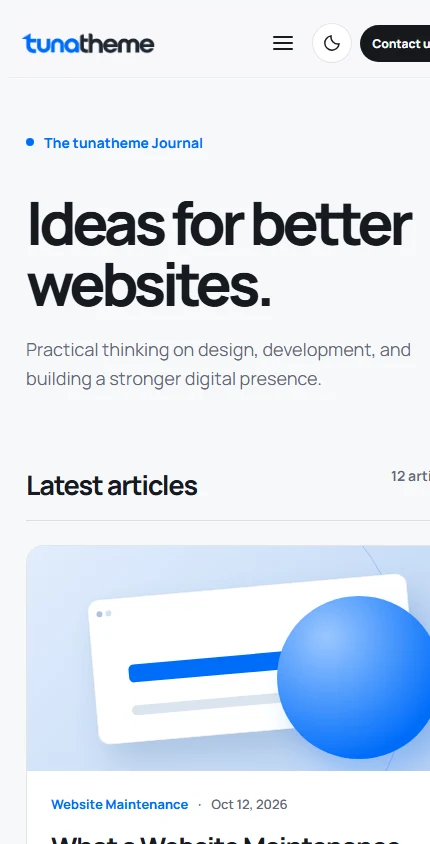 tunatheme Journal mobile preview